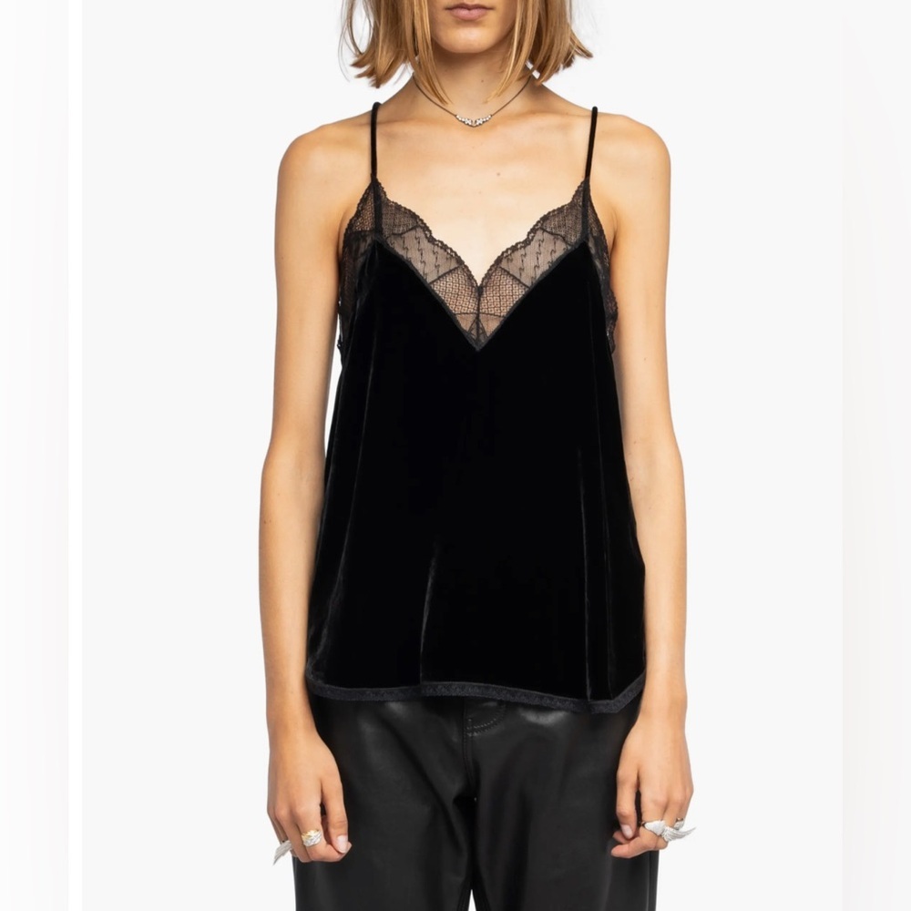 Zadig & Voltaire Christy Lace Velvet Camisole